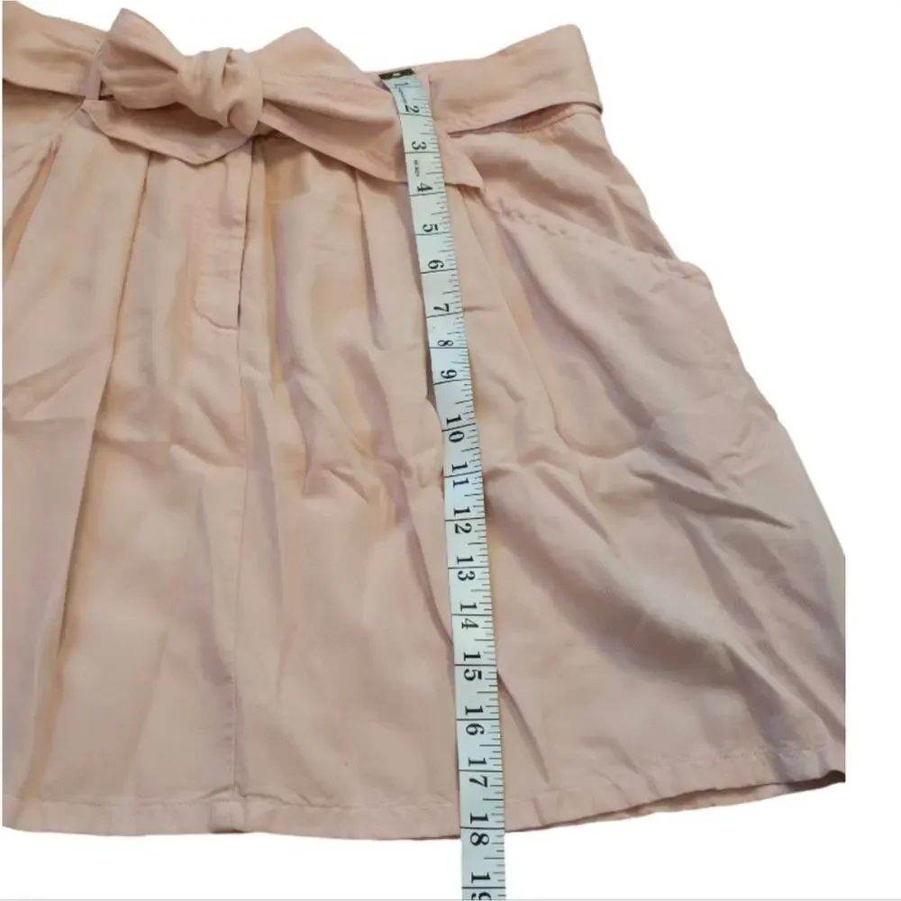 Rebecca Taylor pale Pink Silk Blend Super Soft Belted Pleated Skirt Size 8‎